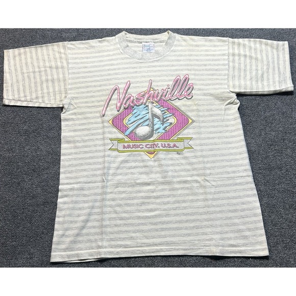 Premiere Sportswear Other - Vintage Premiere Sportswear Nashville Country Music Striped T Shirt Size L Logo